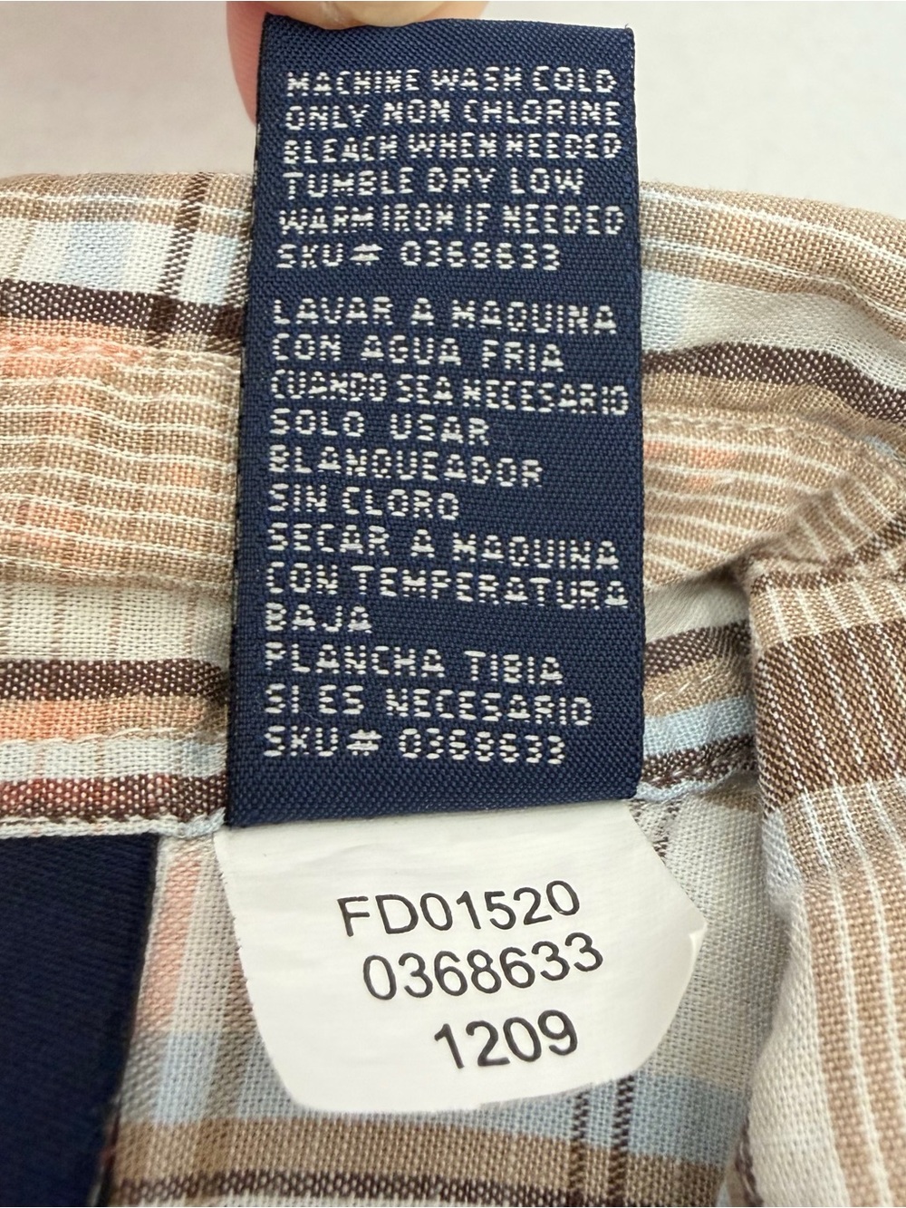 Bugle Boy Boy Size 10/12 Brown Plaid Ombre Distressed Look Button Down Shirt - Picture 4 of 5